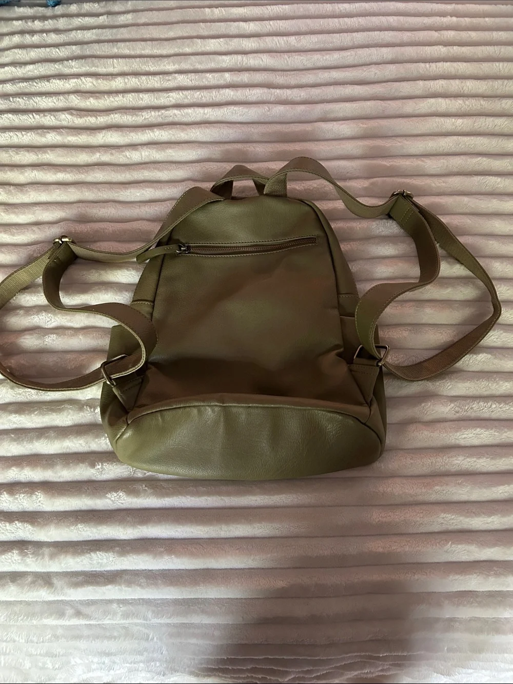 Joy Susan Olive Green Women's Backpack - Minimal Leather-Style Carry